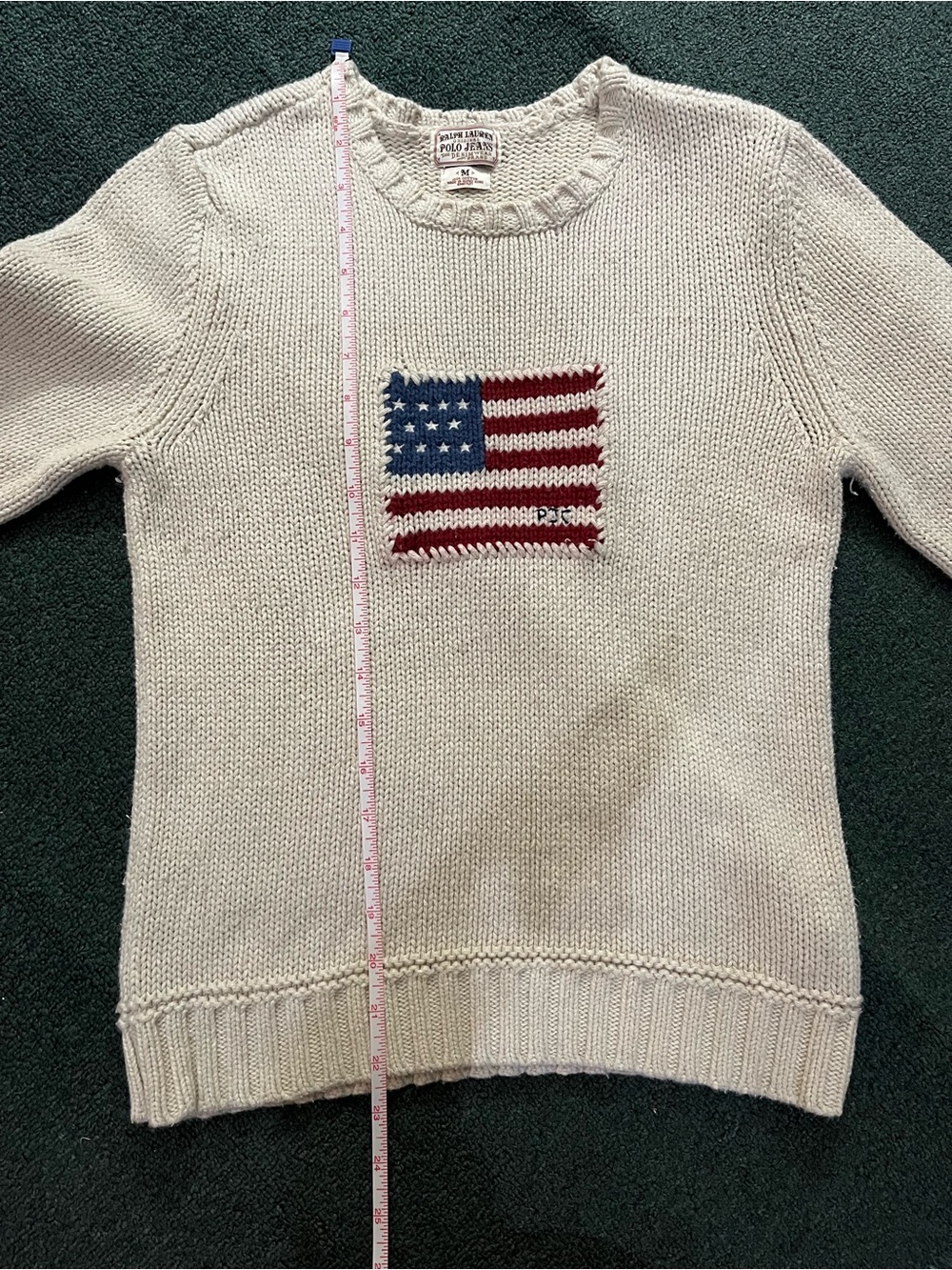 Polo Ralph Lauren Cream American Flag Knit Sweater - Picture 6 of 9